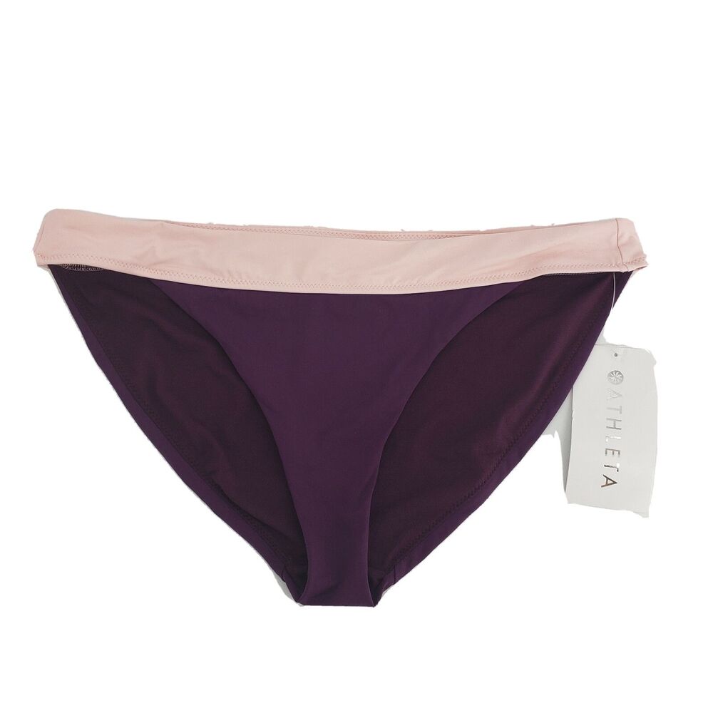 New Athleta Mod Block Bikini Bottoms Medium Rise Women's Size Large